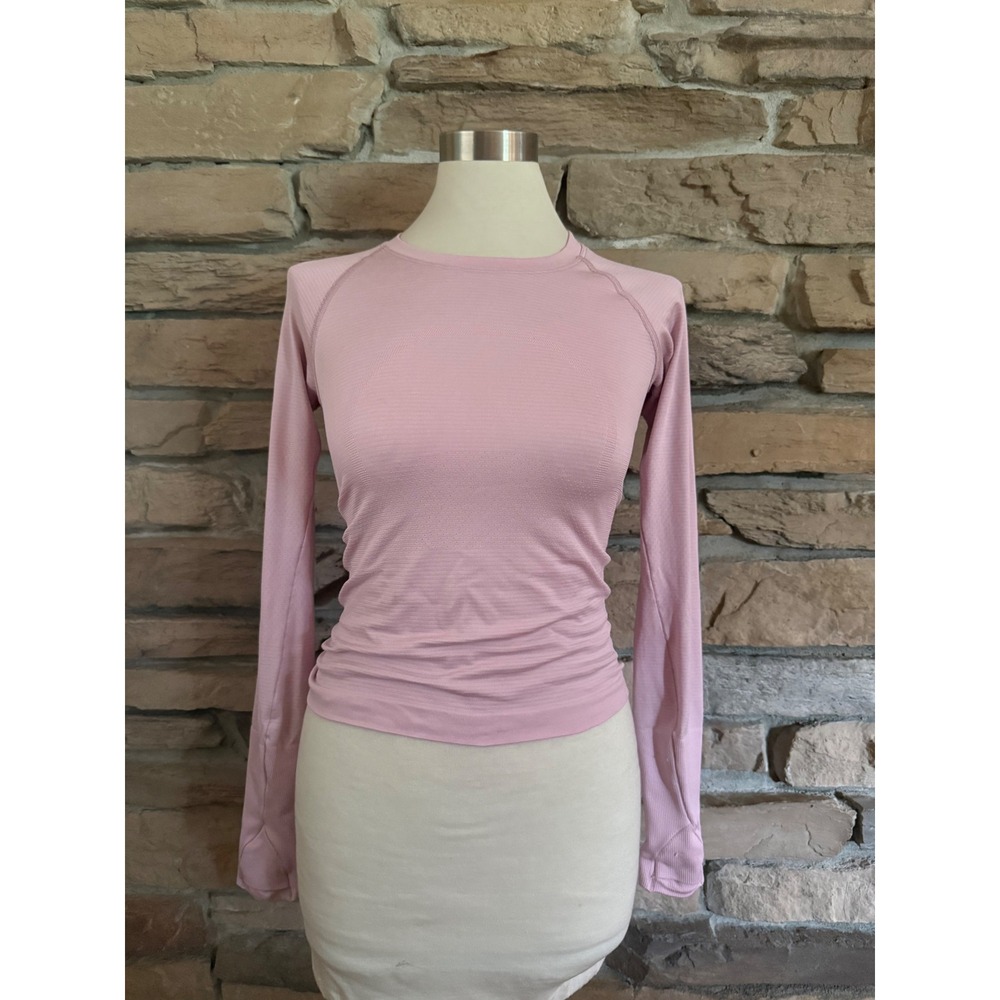 Lululemon Swiftly Tech Long Sleeve 2.0 Pink Shirt Size 4 Thumbholes Athletic
